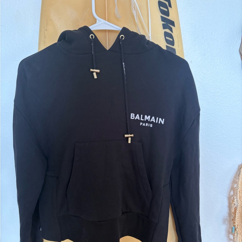 Balmain Black Hoodie with Logo